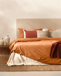 Discount Bassols Funda Nórdica de Algodón Lavado Florencia Naranja