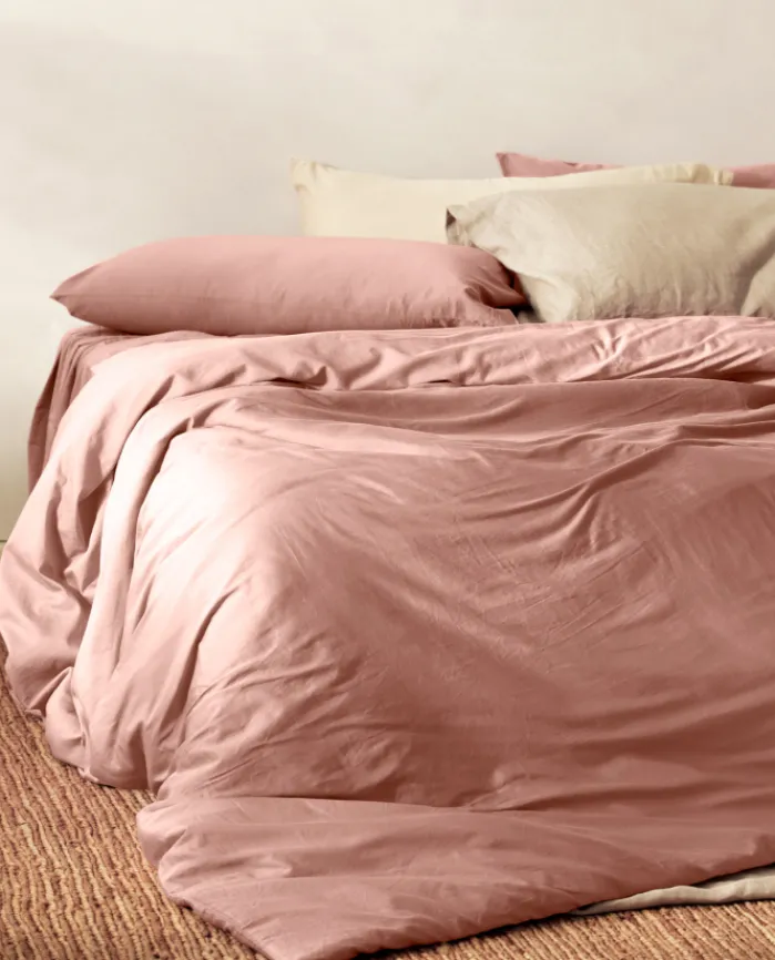 Best Bassols Funda Nórdica Sahara Rosa Mate de Algodón Lavado