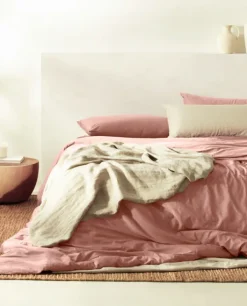 Best Bassols Funda Nórdica Sahara Rosa Mate de Algodón Lavado