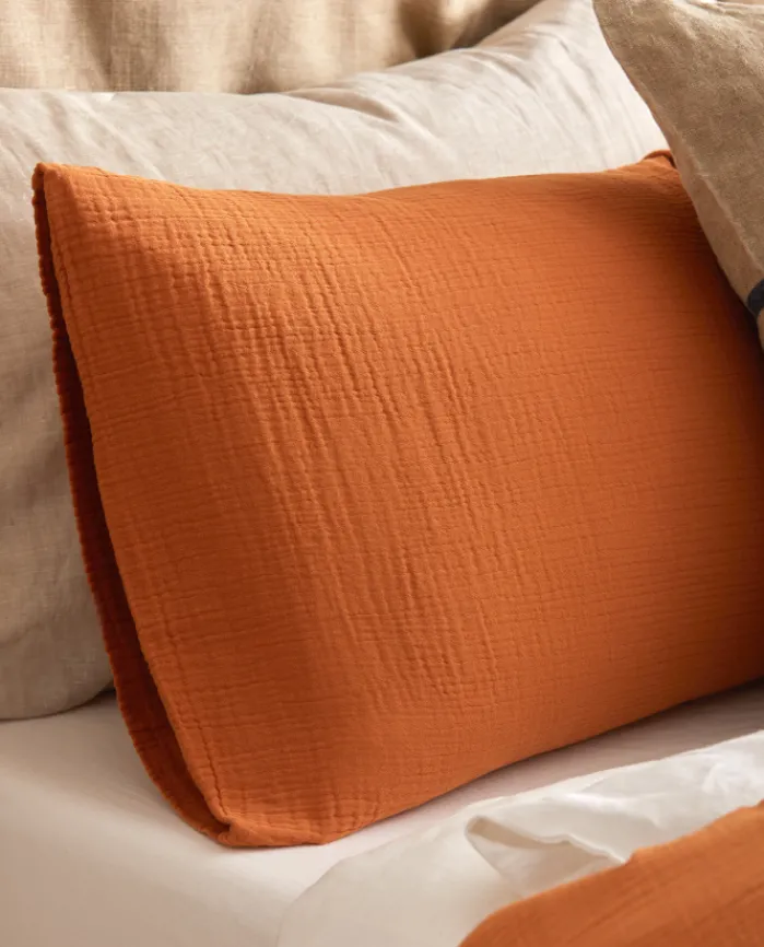 Outlet Bassols Fundas de Almohada de Gasa Gauze Naranja