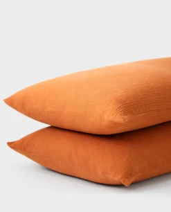 Outlet Bassols Fundas de Almohada de Gasa Gauze Naranja