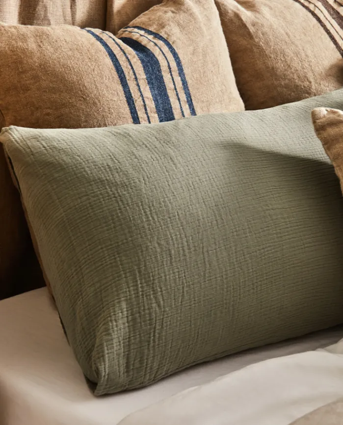 Shop Bassols Fundas de Almohada de Gasa Gauze Verde