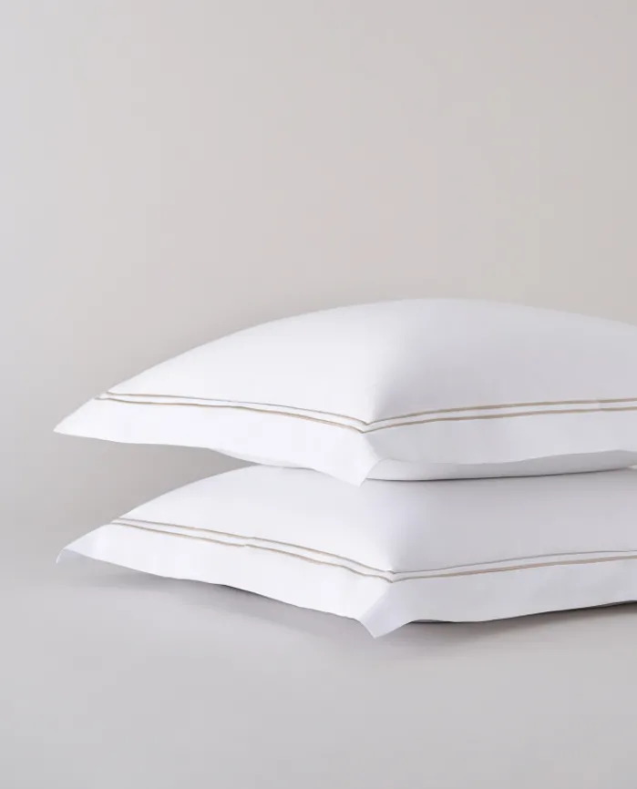 New Bassols Fundas de Cojines Chamonix Beige (Pack 2 unidades)
