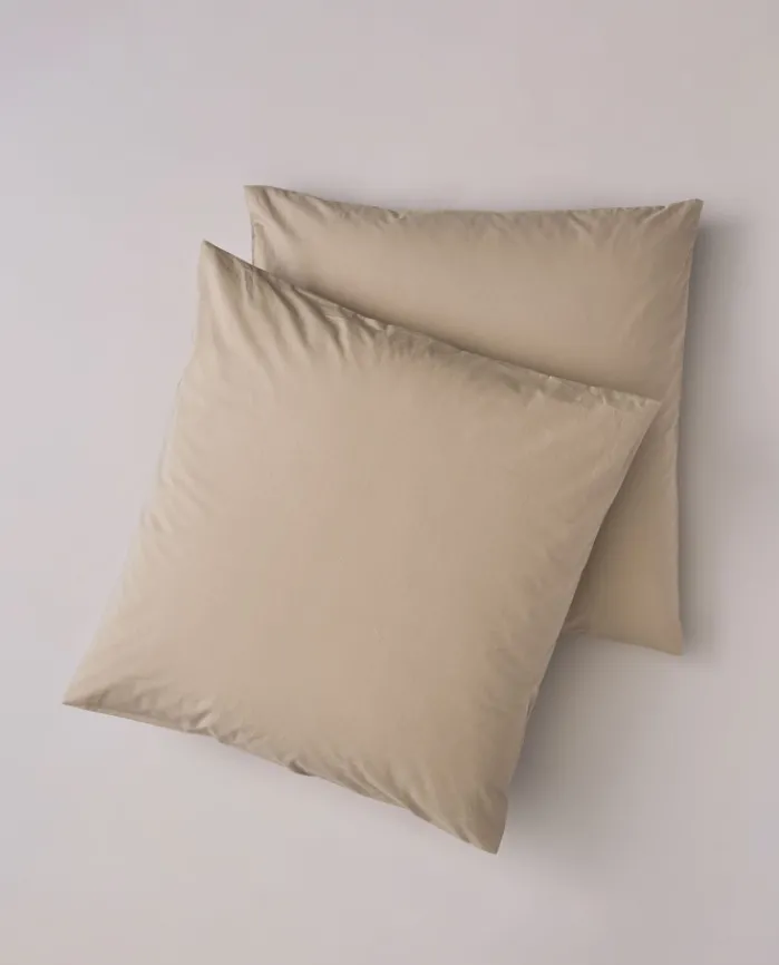 Fashion Bassols Fundas de Cojines Cotton Beige (Pack 2 unidades)