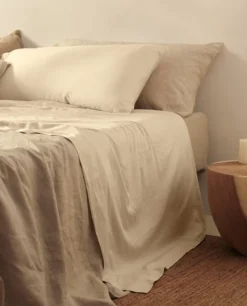 Shop Bassols Sábana Encimera Sahara Beige Mate de Algodón Lavado